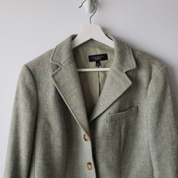 talbot three button 100% wool blazer jacket size 14 - Picture 3 of 7